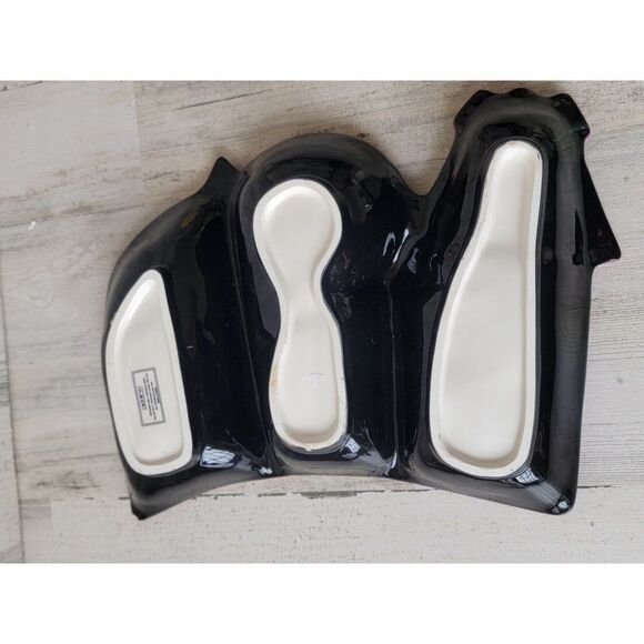 Ceramic haunted house tri serving dish Halloween ghost cat - Picture 6 of 8